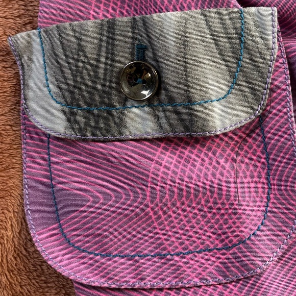 Custo Barcelona Y2K Purple Abstract Print Button Front Coat Jacket - Picture 5 of 6